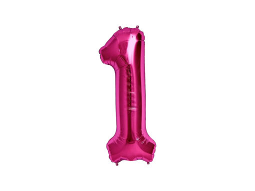 Baby Party Foil Balloon Pink Number 1 - 40cm Baby Party Foil Balloon Pink Number 1 - 40cm