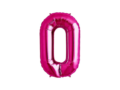 Baby Party Foil Balloon Pink Number 0 - 40cm