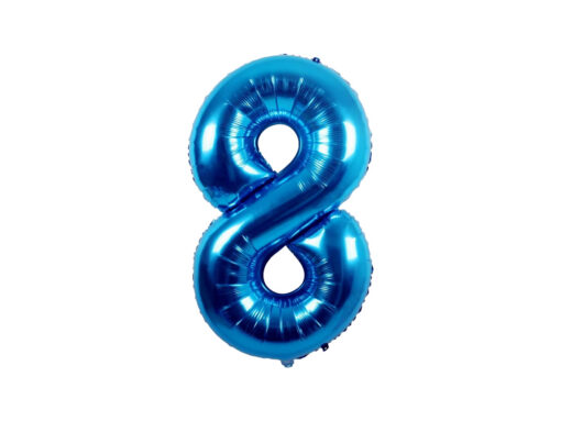 Baby Party Foil Balloon Blue Number 8 - 40cm Baby Party Foil Balloon Blue Number 8 - 40cm