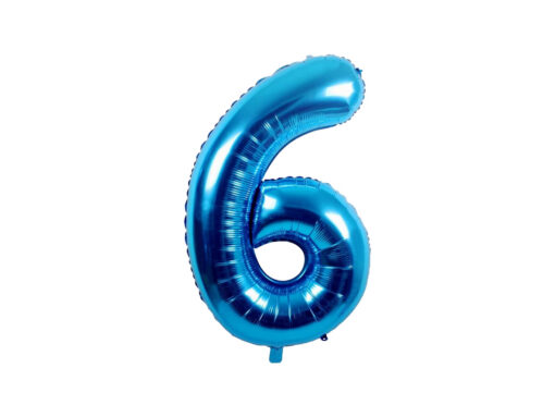 Baby Party Foil Balloon Blue Number 6 - 40cm Baby Party Foil Balloon Blue Number 6 - 40cm