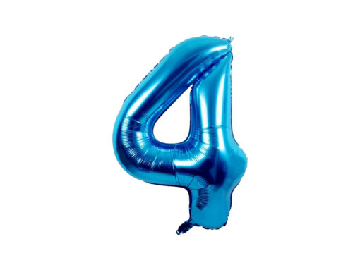 Baby Party Foil Balloon Blue Number 4 - 40cm
