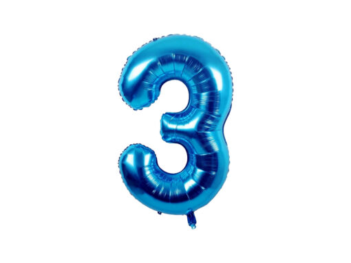 Baby Party Foil Balloon Blue Number 3 - 40cm