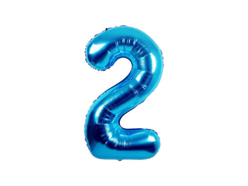Baby Party Foil Balloon Blue Number 2 - 40cm Baby Party Foil Balloon Blue Number 2 - 40cm