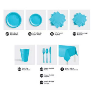 Tableware Kit Blue – 20 Guests