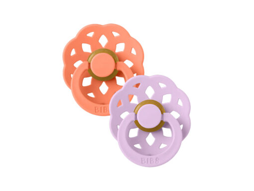 bibs-world-22 Bibs Boheme Latex Pacifier Size 2 Papaya/Violet Sky (6m+) - 2 Pcs