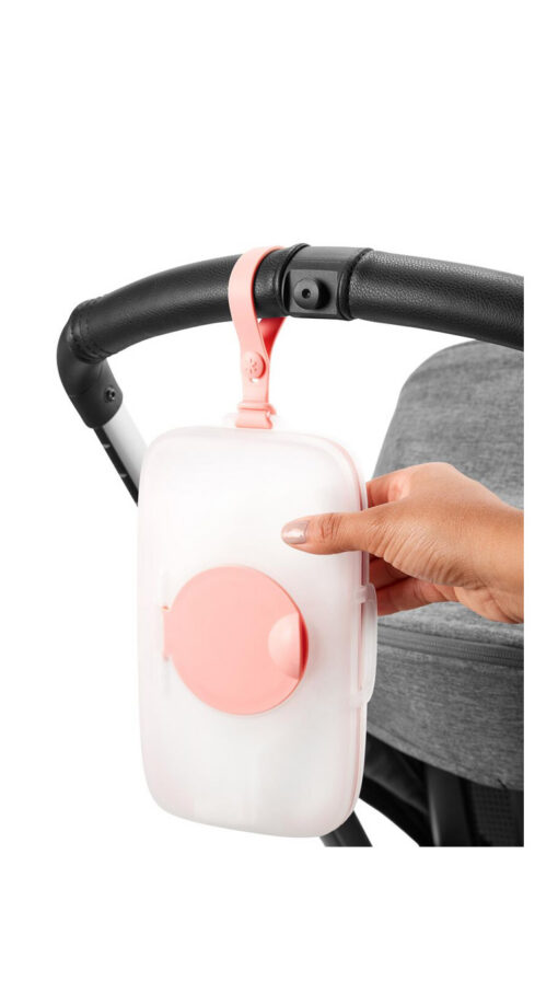 SkiphopWipesCasePink2 Skiphop Grab & Go Snug Seal Wipes Case - Blush Pink