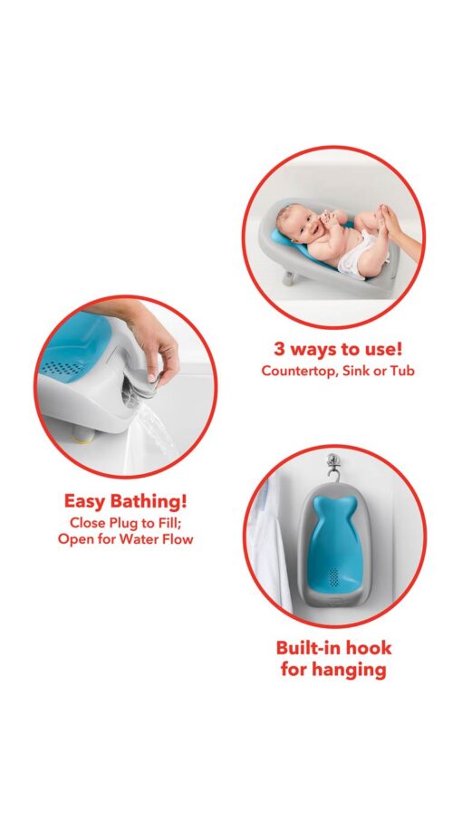 MobyRecline&RinseBather2 Skip Hop Baby Bath Tub, Moby Recline and Rinse
