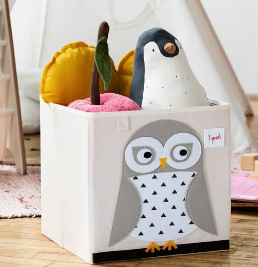 3 Sprouts Storage Box - Owl 3 Sprouts Storage Box - Owl