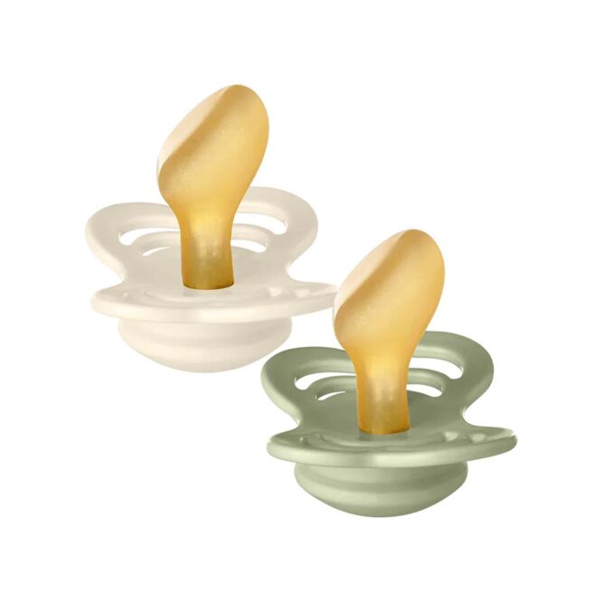 Bibs Couture Latex Pacifier - 2 Pcs, Ivory/Sage