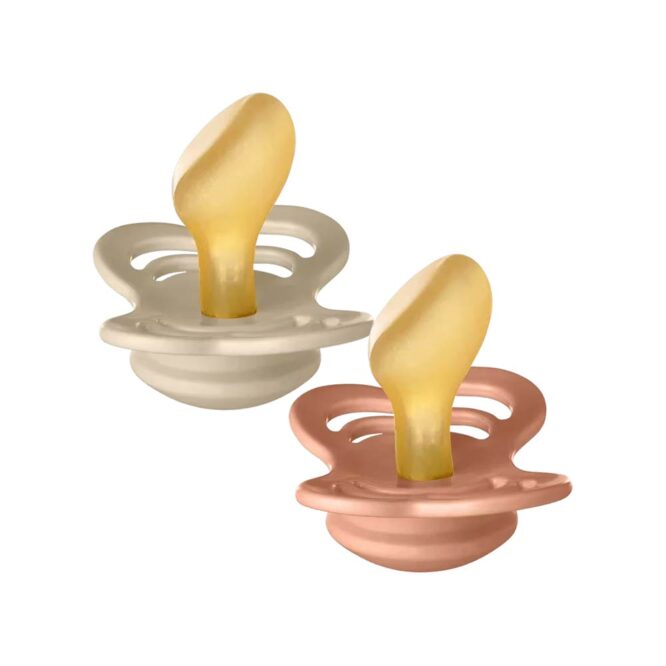 Bibs Couture Latex Pacifier - 2 Pcs, Vanilla/Peach