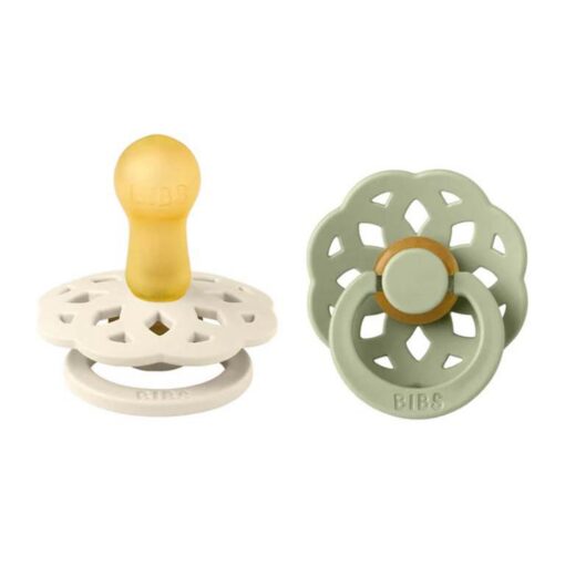 BibsBohemeLatexPacifierSize1Ivory-Sage Bibs Boheme Latex Pacifier Size 2 Ivory/Sage (6m+) - 2 pcs
