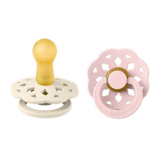 BibsBohemeLatexPacifierSize2Ivory-Blossom Bibs Boheme Latex Pacifier Size 2 Ivory/Blossom (6m+) - 2 pcs