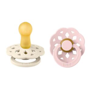 Bibs Boheme Latex Pacifier Size 1 Ivory/Blossom (0m+) - 2 pcs