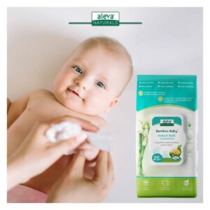 Aleva Naturals Bamboo Baby Instant Bath Towelettes - 25 Count