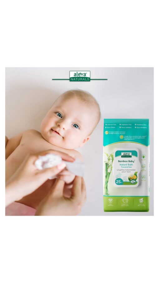 AlevaNaturalsBambooWipes.jpg2 Aleva Naturals Bamboo Baby Instant Bath Towelettes - 25 Count