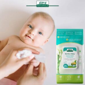 Aleva Naturals Bamboo Baby Instant Bath Towelettes - 25 Count