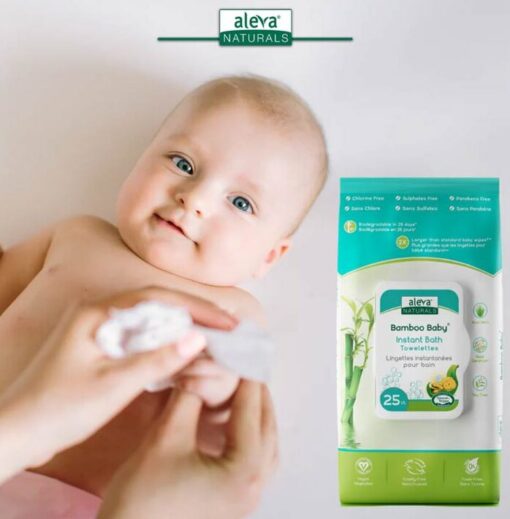 Aleva Naturals Bamboo Baby Instant Bath Towelettes - 25 Count Aleva Naturals Bamboo Baby Instant Bath Towelettes - 25 Count