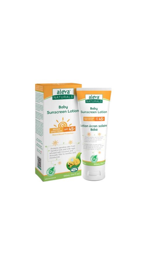 Aleva Naturals Baby Sunscreen SPF 45+ Lotion - 100ml Aleva Naturals Baby Sunscreen SPF 45+ Lotion - 100ml