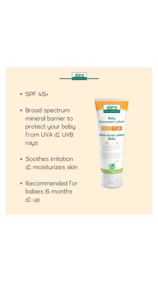 AlevaNaturalSunscreenLotion100ml.jpg2 Aleva Naturals Baby Sunscreen SPF 45+ Lotion - 100ml