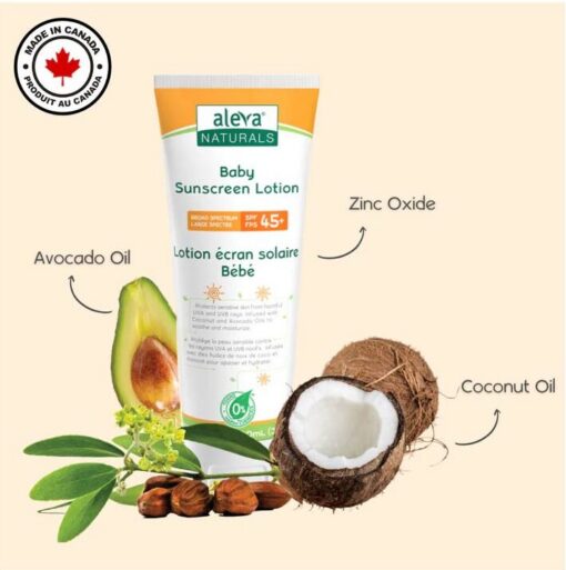Aleva Naturals Baby Sunscreen SPF 45+ Lotion - 100ml Aleva Naturals Baby Sunscreen SPF 45+ Lotion - 100ml