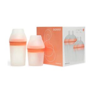 Borrn Silicone Non Toxic Feeding Bottles Orange - Pack of 4