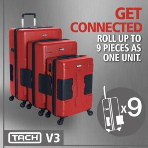 Tach Luggage V3 Connectable Luggage Set of 3 - Wine Red