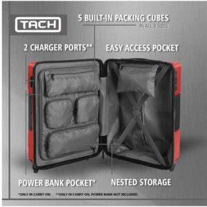 Tach Luggage V3 Connectable Luggage Set of 3 - Wine Red