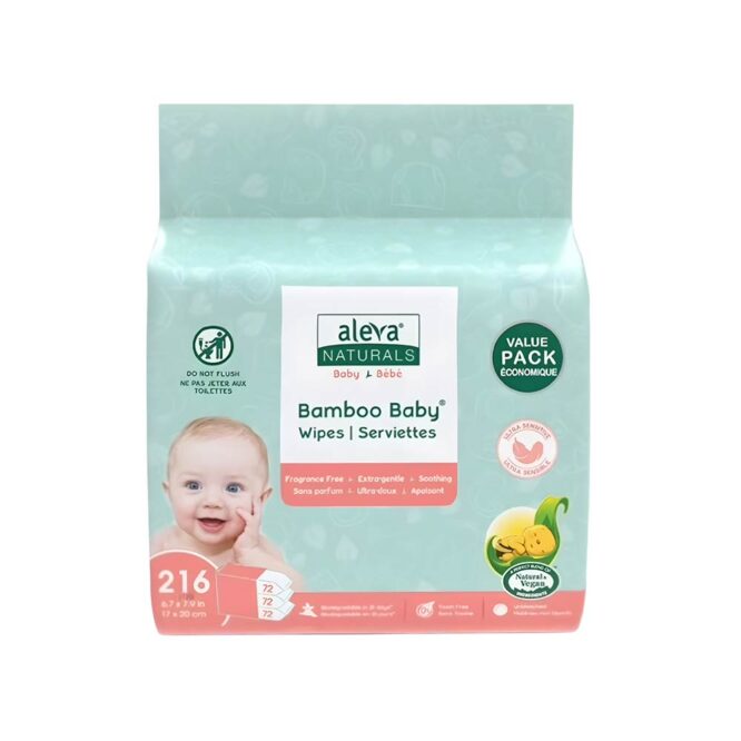 Aleva Naturals Bamboo Baby Wipes Sensitive Kit (72 x 3) - 216 Wipes