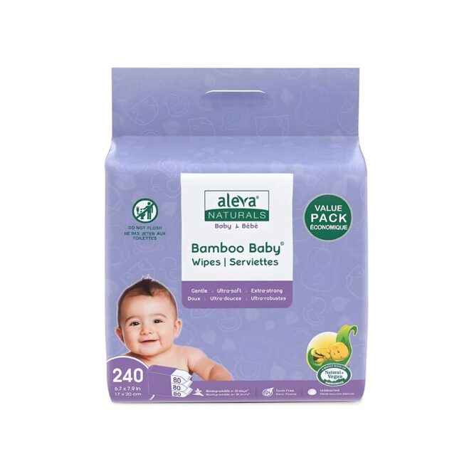 Aleva Naturals Bamboo Baby Wipes Kit (80 x 3) - 240 Wipes