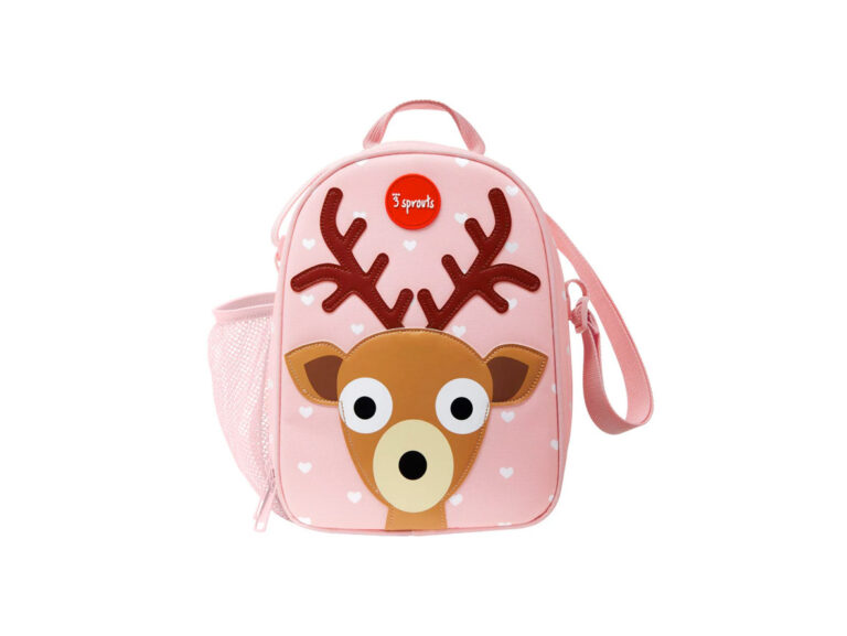 3 Sprouts Lunch Bag Deer - Brown & Pink