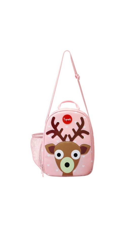 LunchBagDeer3 3 Sprouts Lunch Bag Deer - Brown & Pink