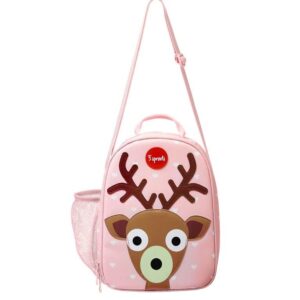 3 Sprouts Lunch Bag Deer - Brown & Pink