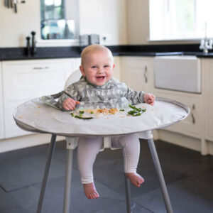 Tidy Tot Bib & Tray Set with Bag - Dove Gray