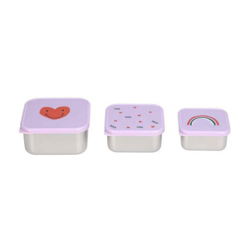 Lässig Stainless Steel Snackbox Children (3pcs) - Lavender Lässig Stainless Steel Snackbox Children (3pcs) - Lavender