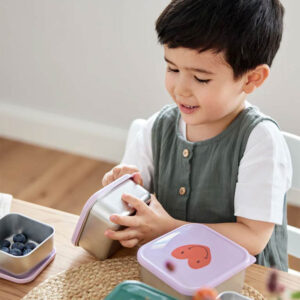 Lässig Stainless Steel Snackbox Children (3pcs) - Lavender