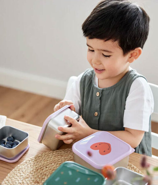 Lässig Stainless Steel Snackbox Children (3pcs) - Lavender Lässig Stainless Steel Snackbox Children (3pcs) - Lavender
