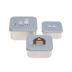 Lässig Stainless Steel Snackbox Children (3pcs) - Blue
