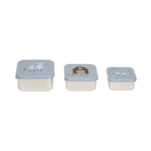 Lässig Stainless Steel Snackbox Children (3pcs) - Blue