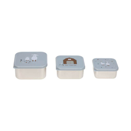 Lässig-Stainless-Steel-Snackbox-Children-(3pcs)-–-Tiny-Farmer-Blue2 Lässig Stainless Steel Snackbox Children (3pcs) - Blue