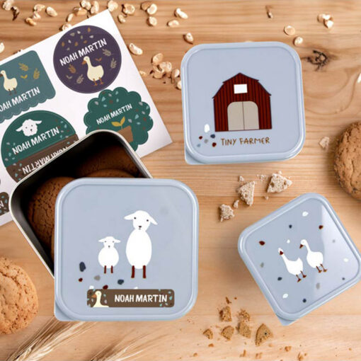 Lässig-Stainless-Steel-Snackbox-Children-(3pcs)-–-Tiny-Farmer-Blue4 Lässig Stainless Steel Snackbox Children (3pcs) - Blue