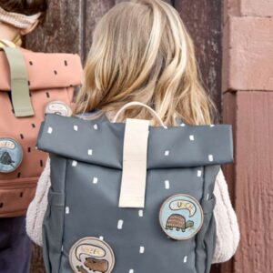 Lassig Mini Rolltop Backpack - Happy Prints Midnight Blue