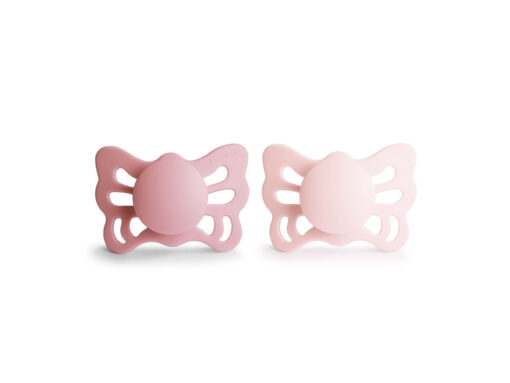 Frigg Butterfly Anatomical Silicone Pacifier Size 1 (0-6m) Cedar/Baby Pink - 2 pcs