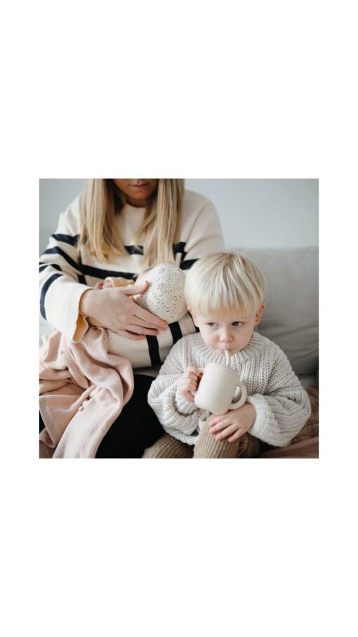 KnittedBlanketBlushDots Mushie Knitted Baby Blanket Textured - Dots Blush
