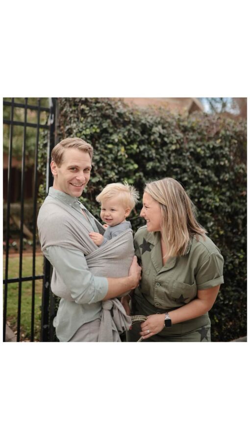 MushieBabyCarrierWrapGrayMelange3 Mushie Baby Carrier Wrap - Gray Melange