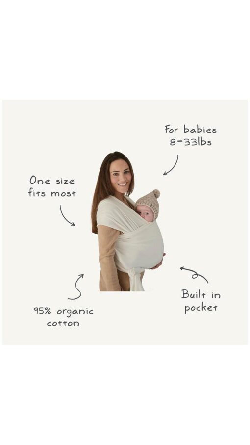 MushieBabyCarrierWrapGrayMelange Mushie Baby Carrier Wrap - Gray Melange