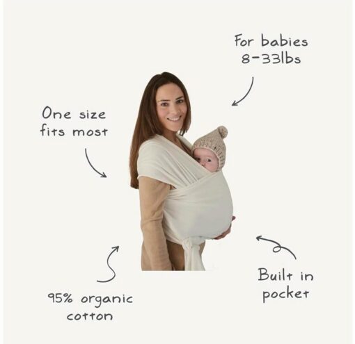 Mushie Baby Carrier Wrap - Gray Melange Mushie Baby Carrier Wrap - Gray Melange