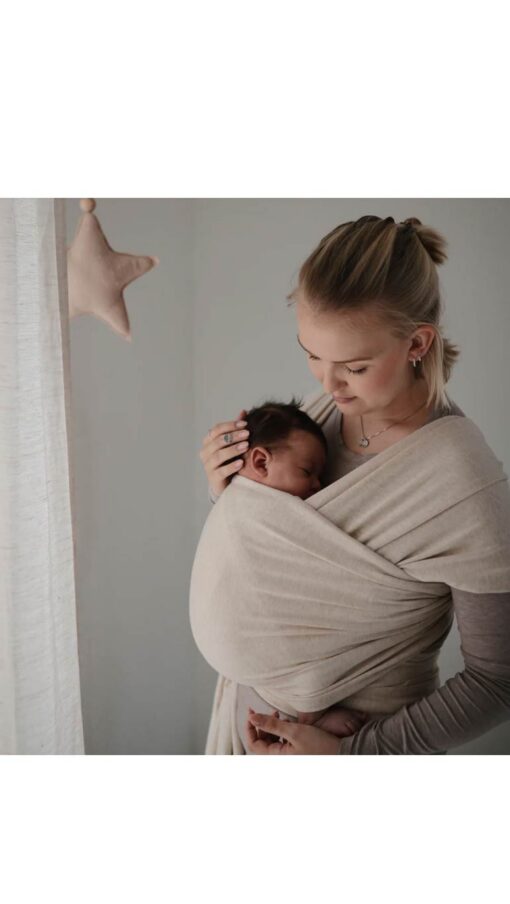 Mushie Baby Carrier Wrap - Beige Melange Mushie Baby Carrier Wrap - Beige Melange