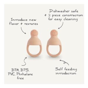 Mushie Silicone Fresh Food Feeder Soft Lilac (6m+) - Pack of 2