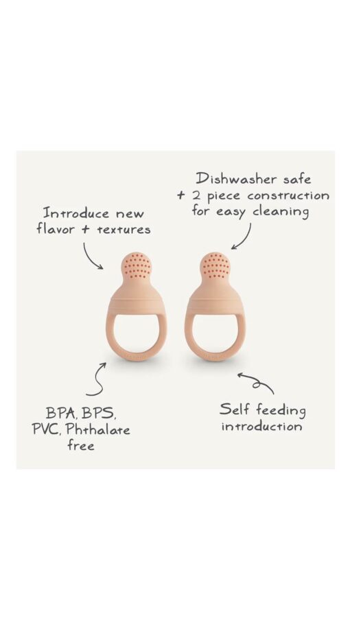 MushieFoodFeederSoftLilac Mushie Silicone Fresh Food Feeder Soft Lilac (6m+) - Pack of 2
