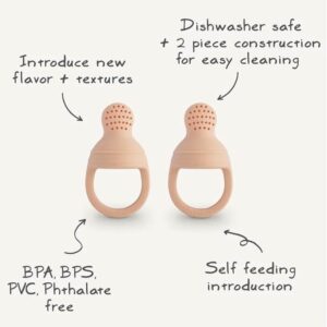 Mushie Silicone Fresh Food Feeder Soft Lilac (6m+) - Pack of 2